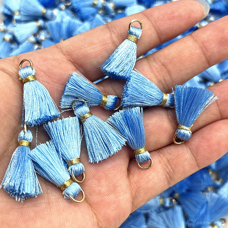 10pcs Metal Mini Split Ring Tassel Decorative Pendants